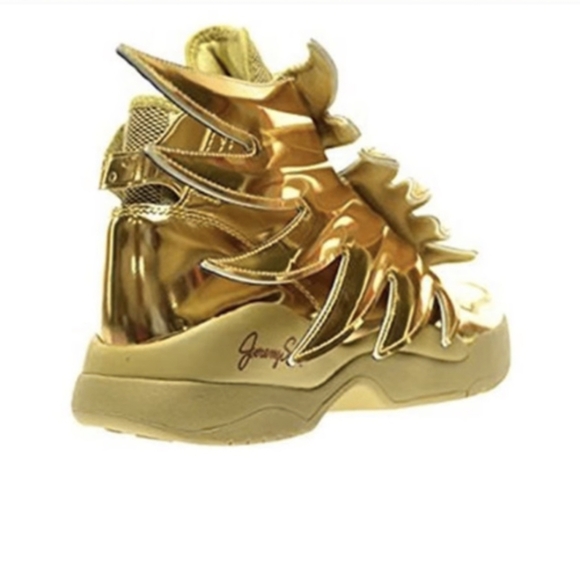 JEREMY SCOTT ADIDAS GOLD WINGS MENS SZ 5 / LADIES 7 - Picture 2 of 16